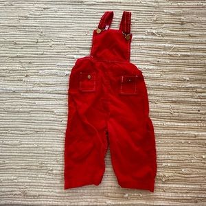 Vintage red corduroy toddler overalls